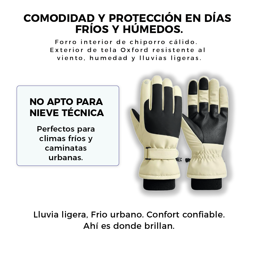 Guantes Térmicos Antiviento Táctiles Mujer Morado y Blanco Talla M