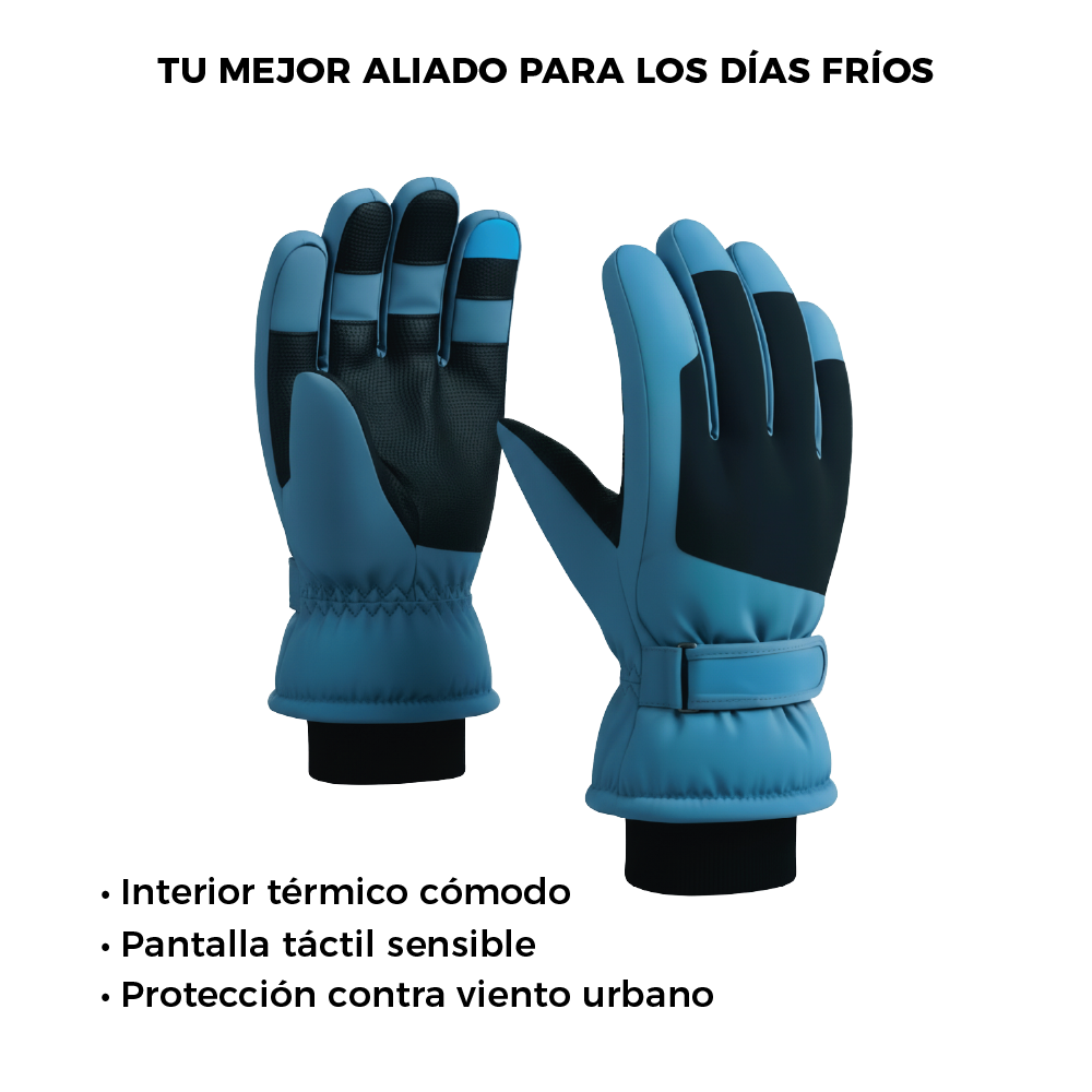 Guantes Térmicos Antiviento Táctiles Mujer Morado y Blanco Talla M
