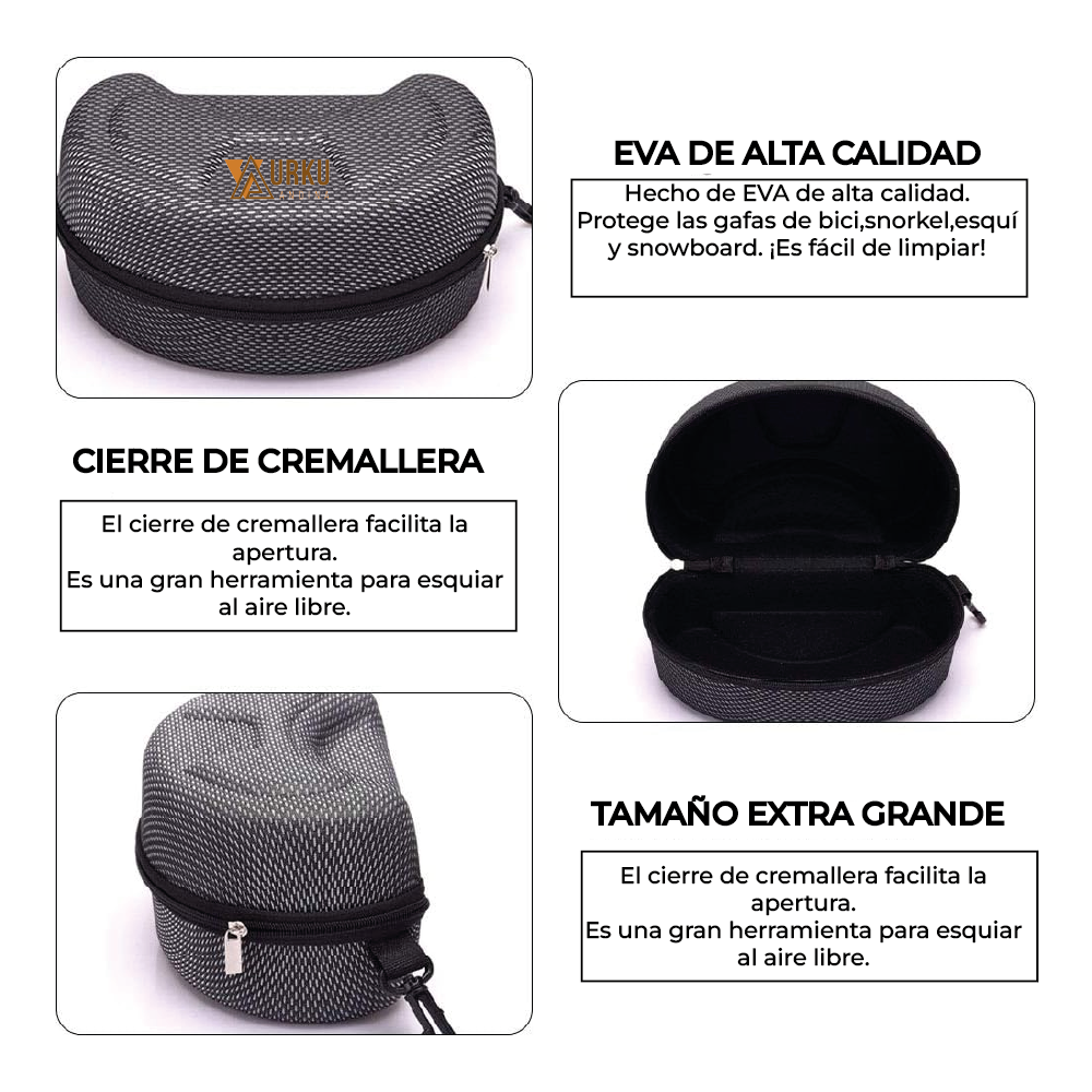 Estuche Rígido Xl Antiparras | Ski Snowboard | Viajes