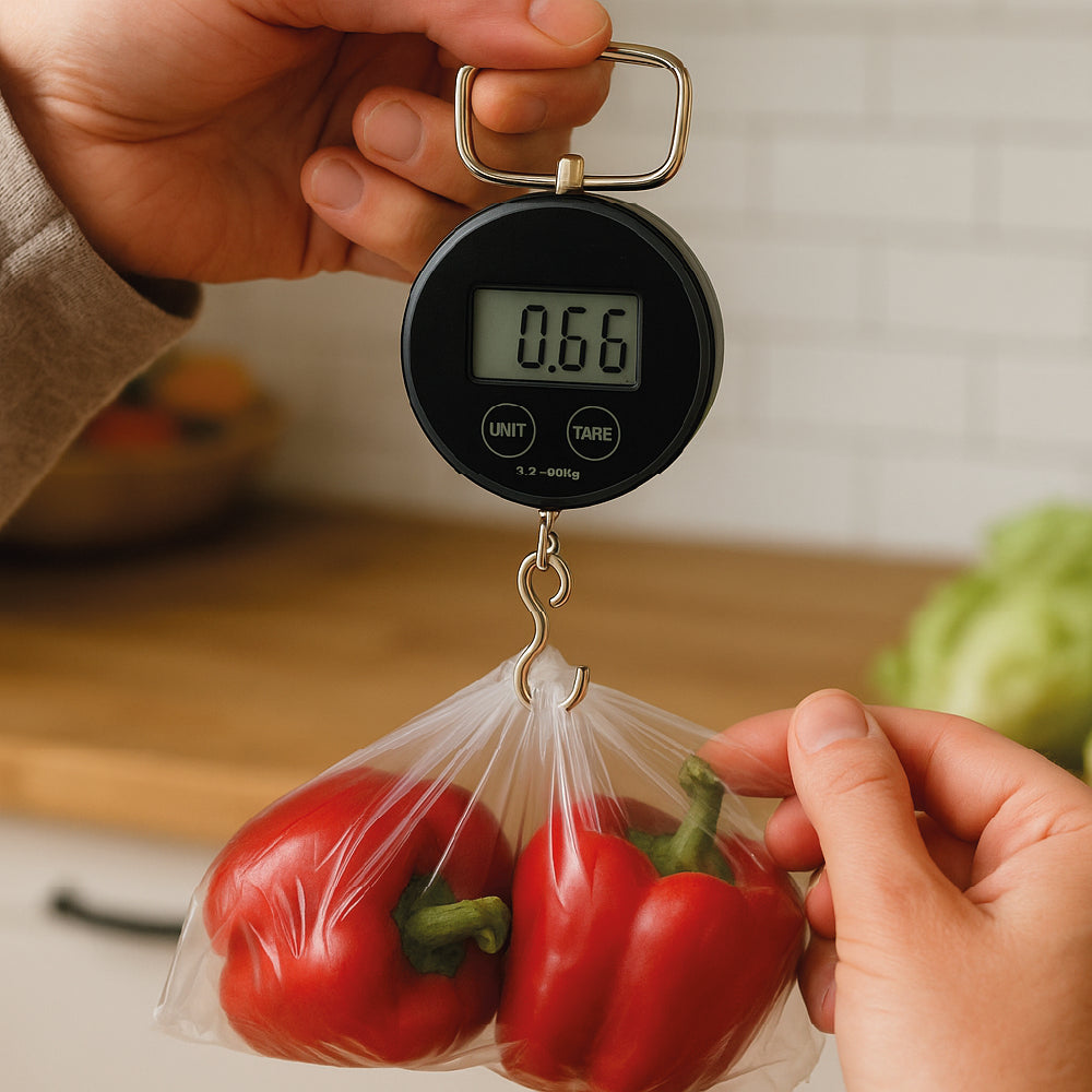 Balanza Digital Portátil Sin Batería - Báscula Colgante Autogenerada 0.2 - 30kg