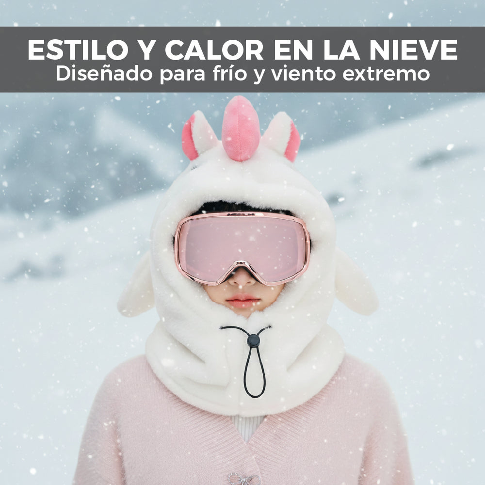 Pasamontañas Unicornio Blanco Ski Snowboard – Térmico Adulto