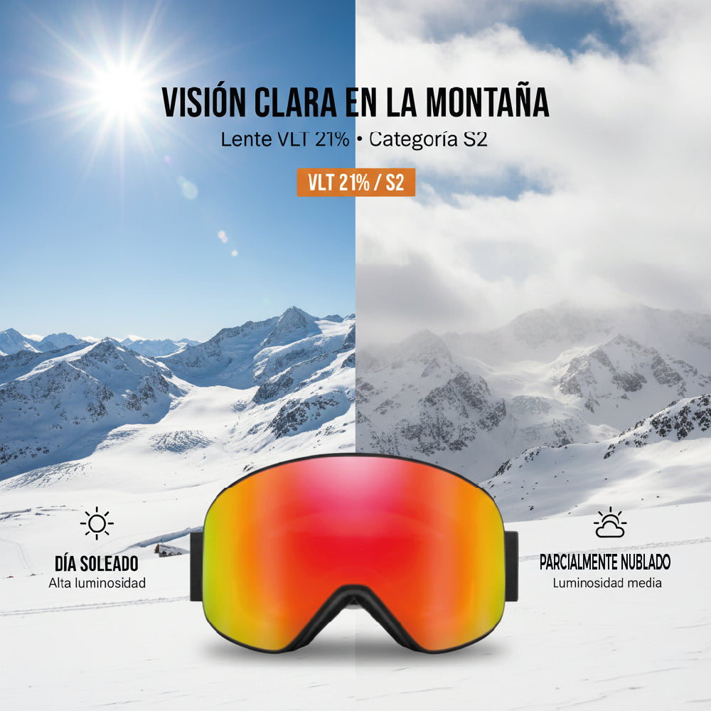 KALLPA — Antiparras Ski Snowboard Magnéticas Doble Lente Full Revo