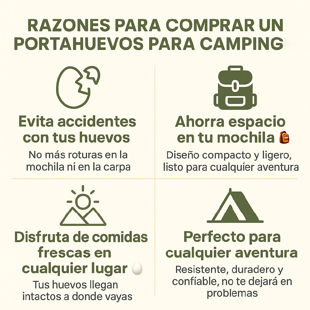 Porta Huevos De Viaje Outdoor 4 Espacios Camping/montaña/picnic