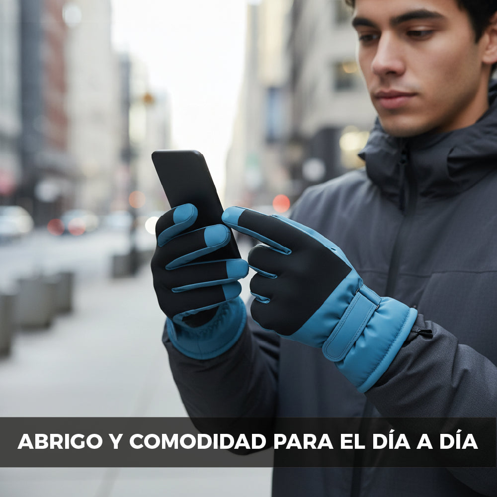 Guantes Térmicos Antiviento Táctiles Hombre  Dark Blue Talla L