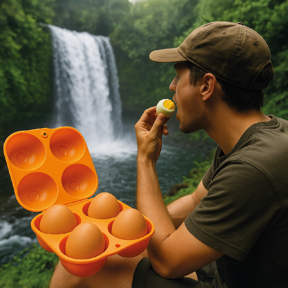 Porta Huevos De Viaje Outdoor 4 Espacios Camping/montaña/picnic