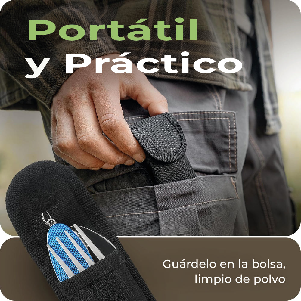 Set Cubiertos Plegables 4 en 1 Camping - Cuchillo Tenedor Cuchara Acero Inoxidable Aventura Outdoor