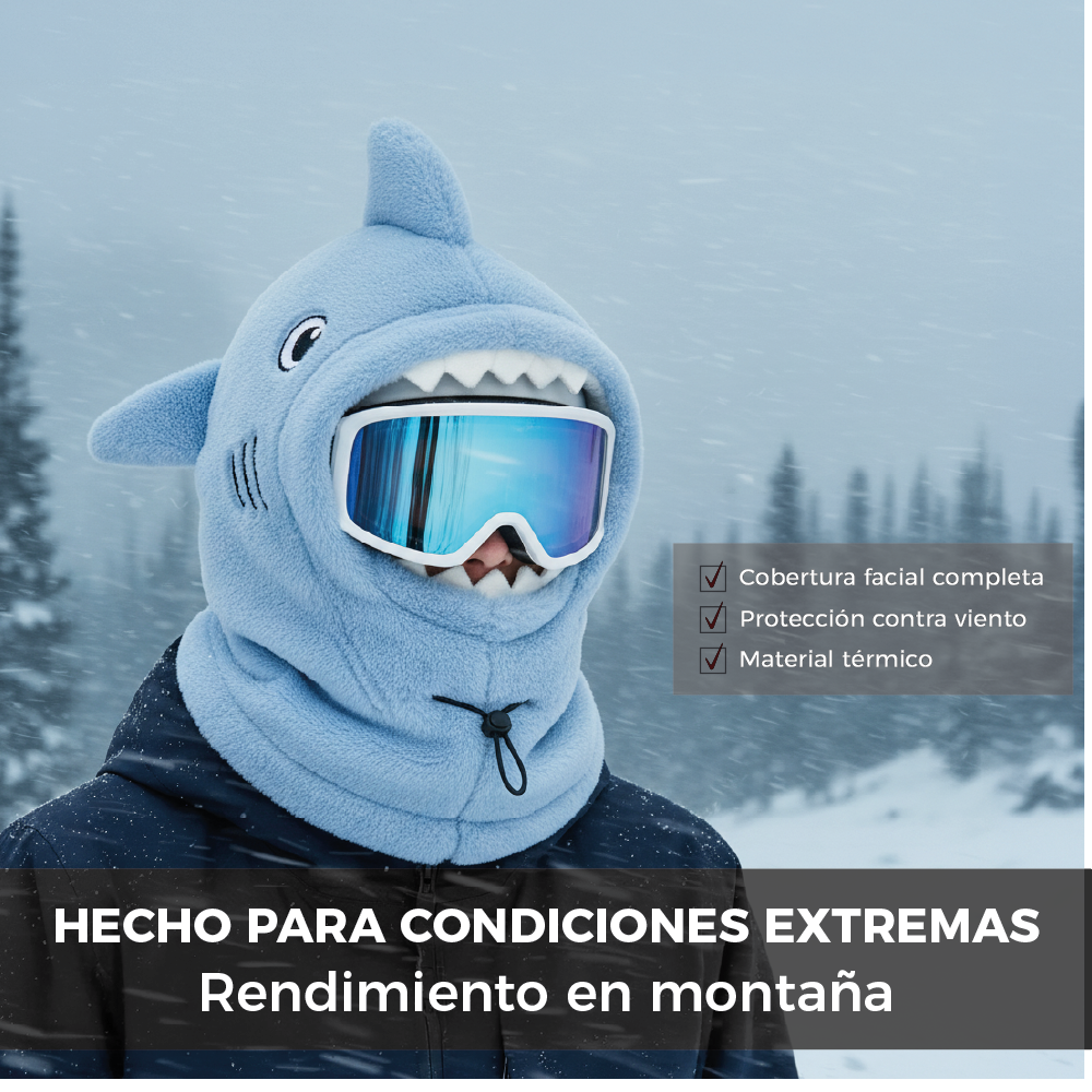 Pasamontañas Tiburón Celeste Ski Snowboard – Térmico Adulto