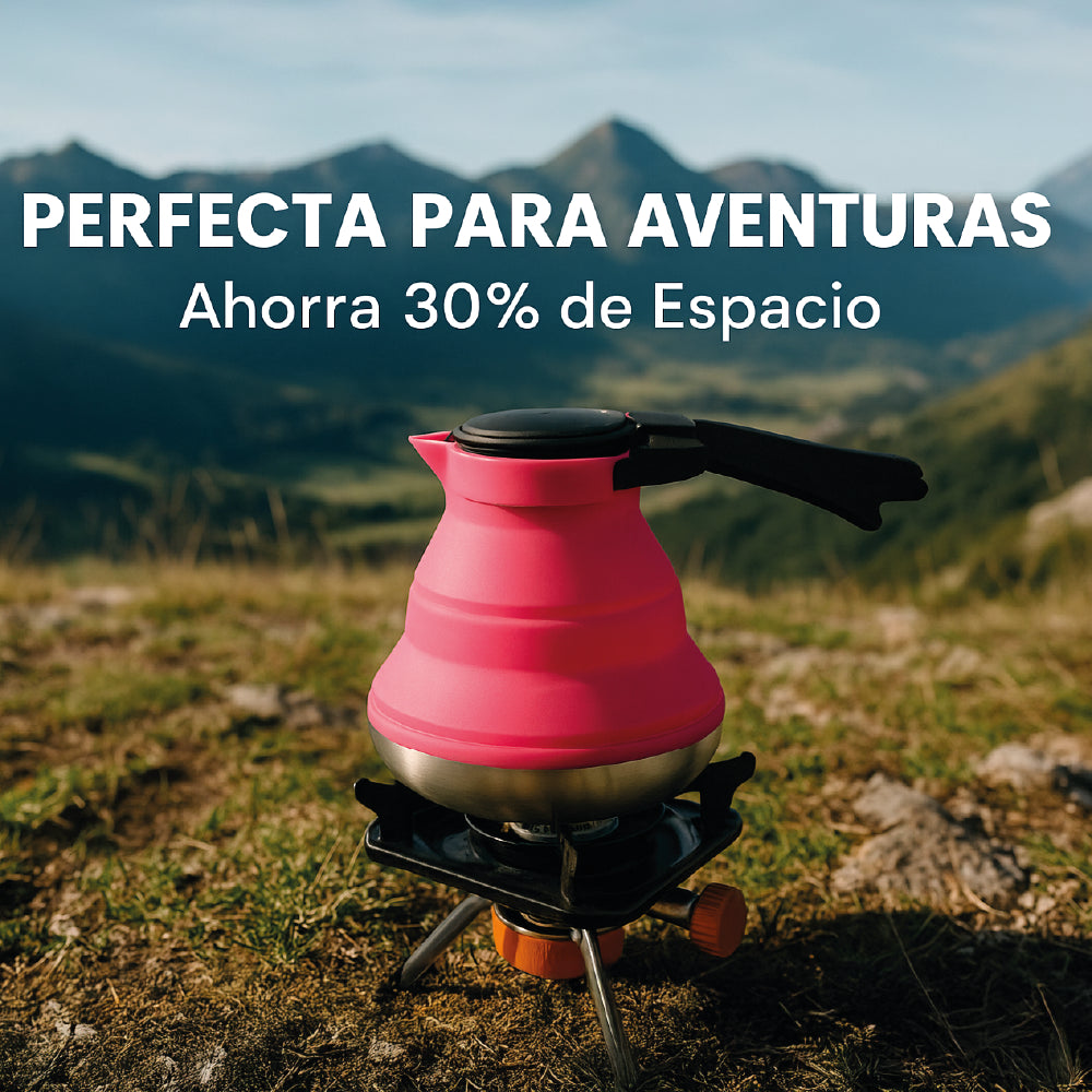 Tetera Plegable de Silicona 1.5L - Portátil para Camping y Viajes