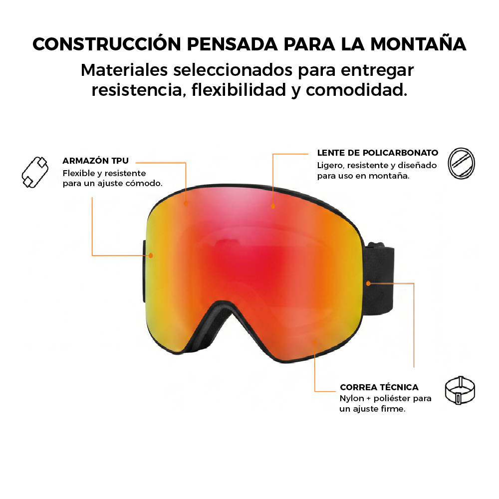KALLPA — Antiparras Ski Snowboard Magnéticas Doble Lente Full Revo