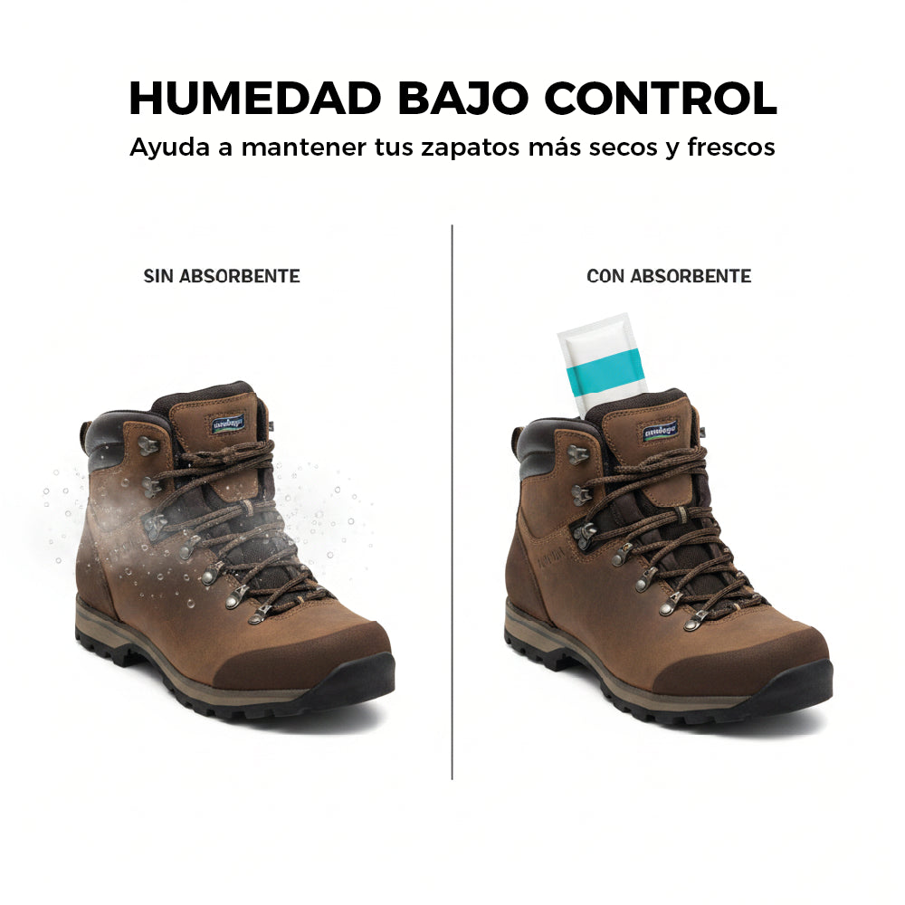 Absorbe Humedad para Botas de Montaña, Zapatos y Zapatillas | Amahogar 2 x 65 g