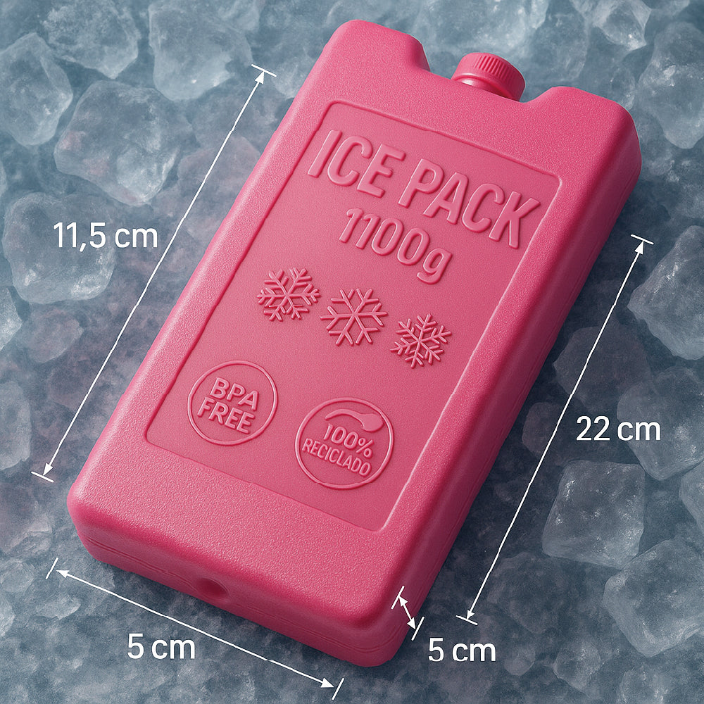 Acumulador De Frio Para Cooler 1100 Gr - PlasticForte - 11,5 x 22 x 5 -  N°09