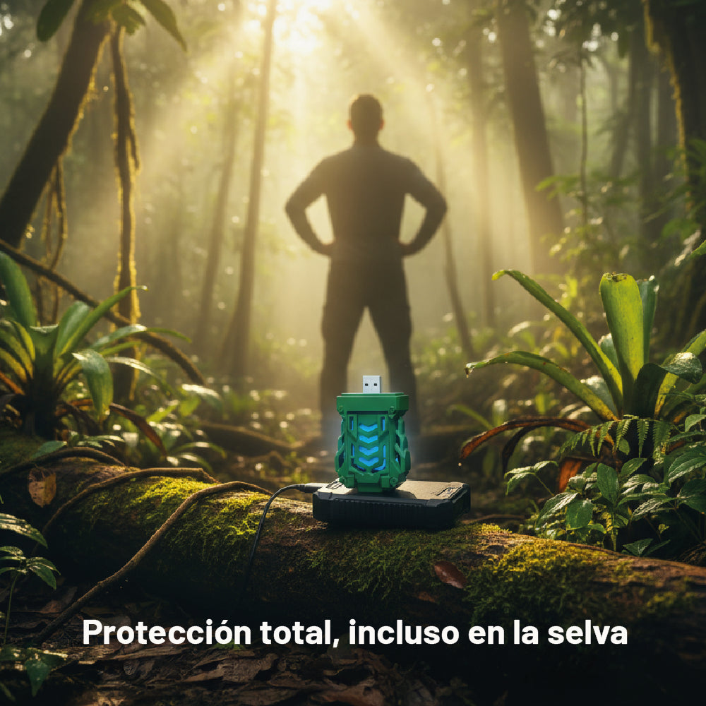 Repelente USB Portátil con 15 Repuestos Anti mosquitos Camping VERDE