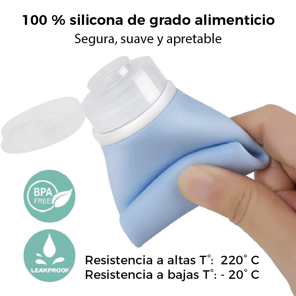 Viaja Liviano Set X4 Botellas Silicona 90 Ml Antifugas