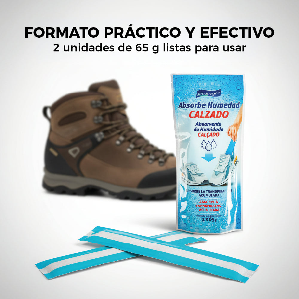 Absorbe Humedad para Botas de Montaña, Zapatos y Zapatillas | Amahogar 2 x 65 g