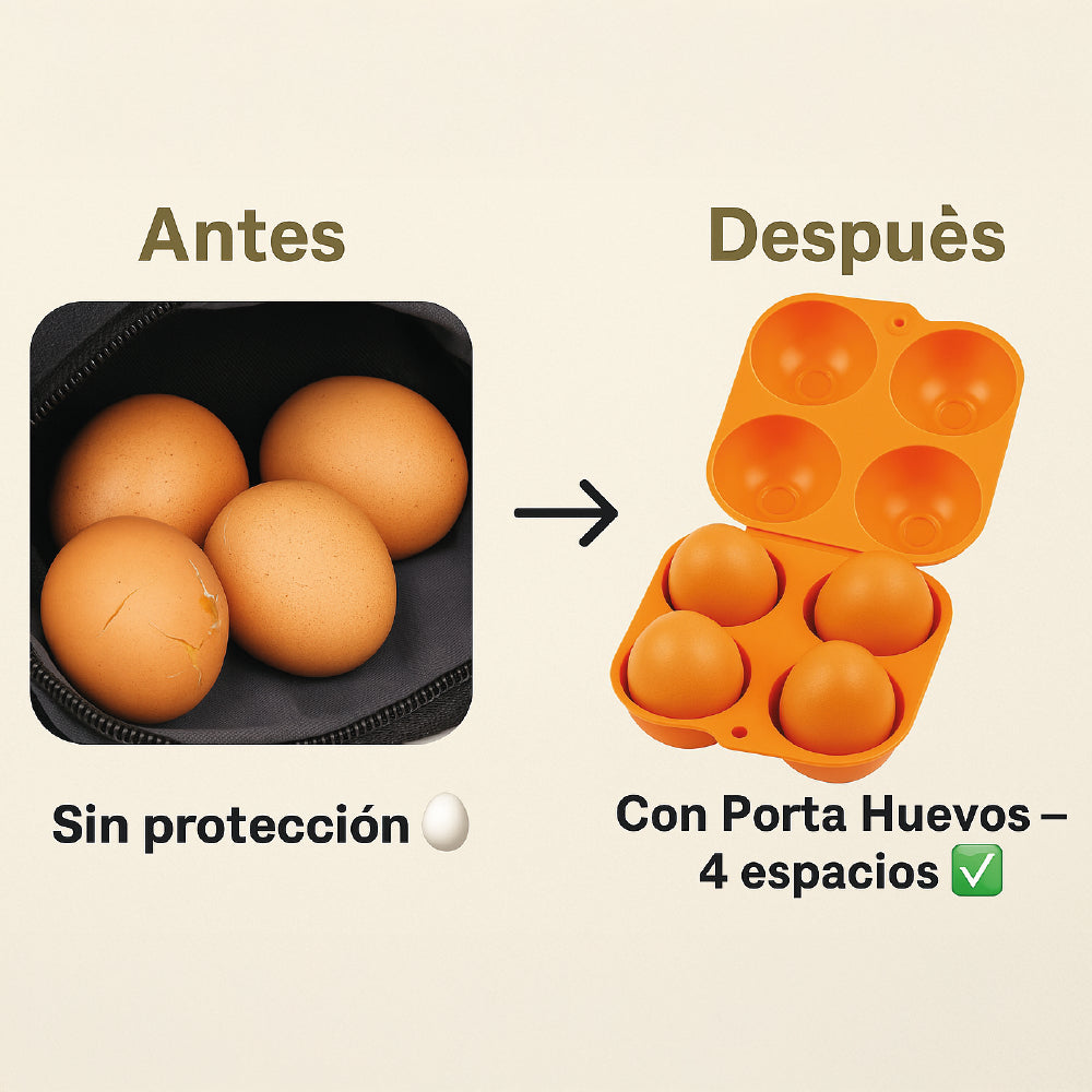 Porta Huevos De Viaje Outdoor 4 Espacios Camping montaña picnic Azul