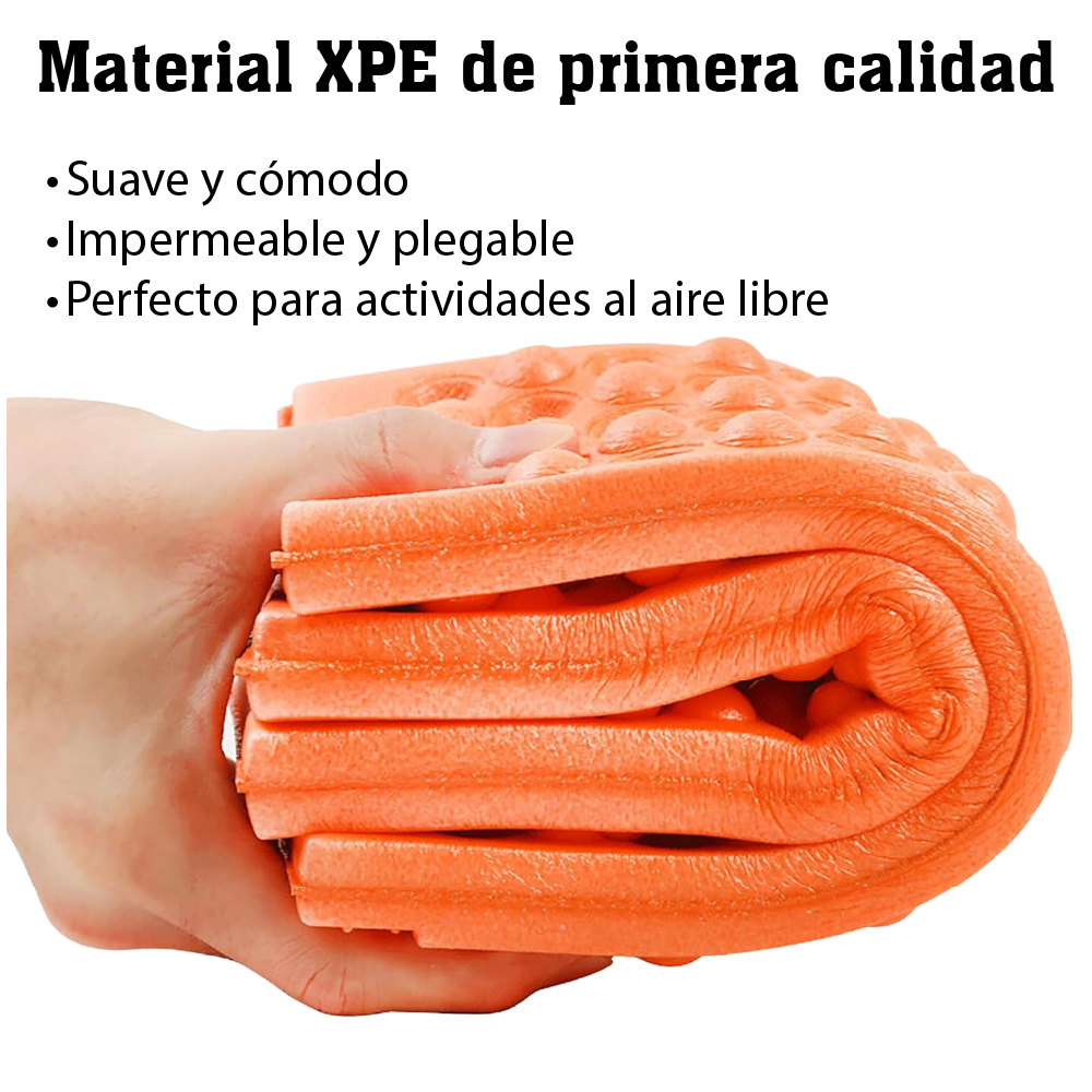 Asiento Plegable Espuma Impermeable Camping Montaña Azul