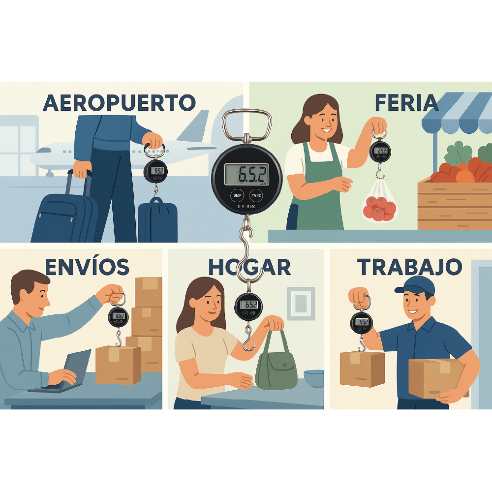 Balanza Digital Portátil Sin Batería - Báscula Colgante Autogenerada 0.2 - 30kg