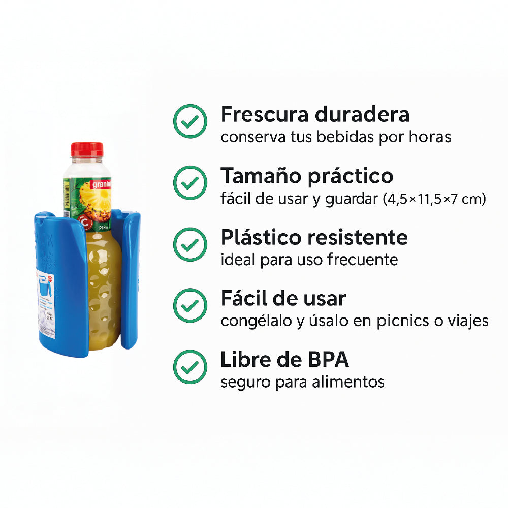 Acumulador De Frio Cooler 330 Gr x2 - PlasticForte Botellas - 4,5 x 11,5 x 17 - N°06