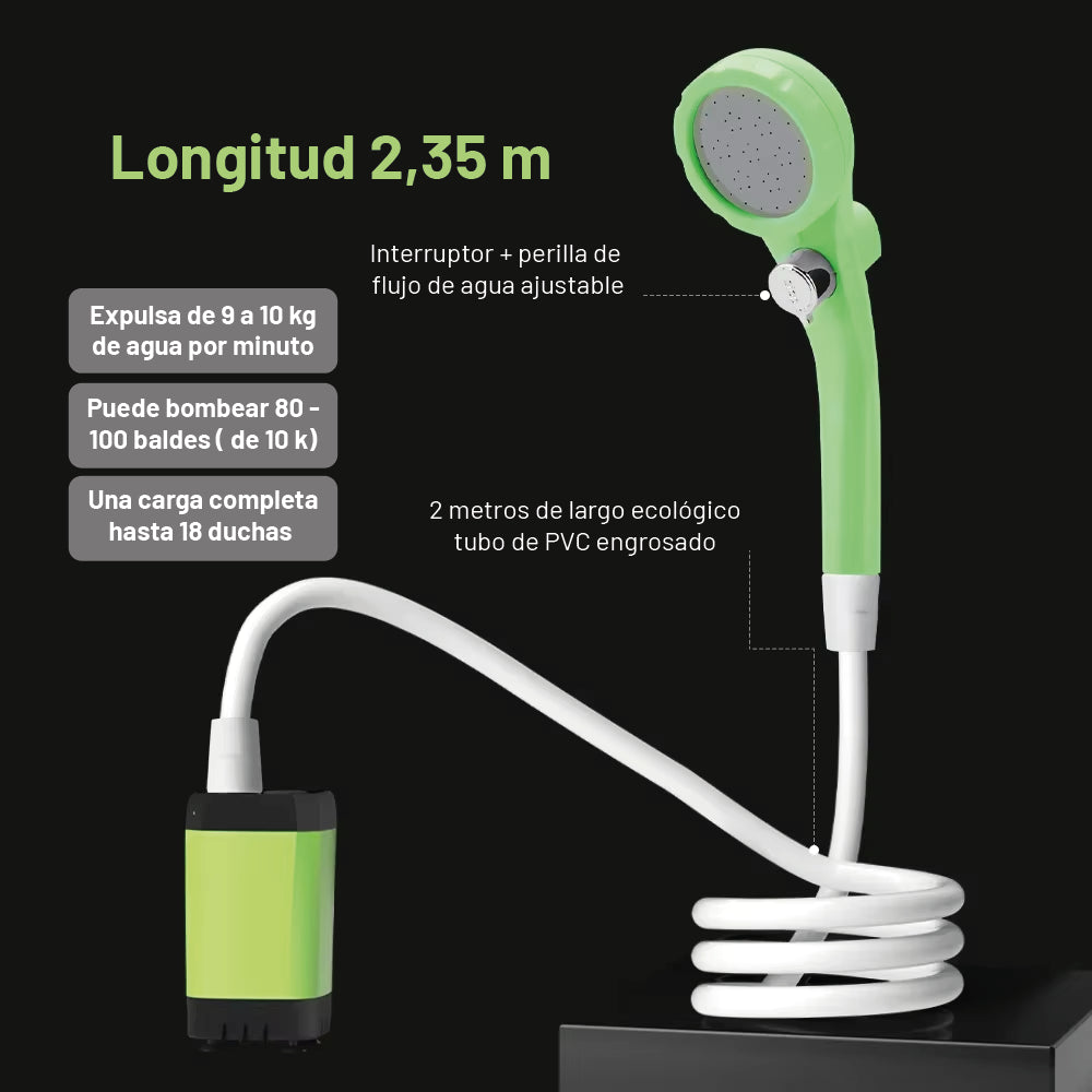 Ducha Portátil Offroad 6000 mAh IPX7 – Potencia y Resistencia Todo Terreno