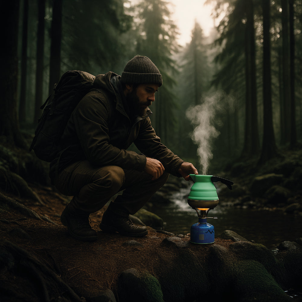 Tetera Plegable de Silicona 1.5L - Portátil para Camping y Viajes