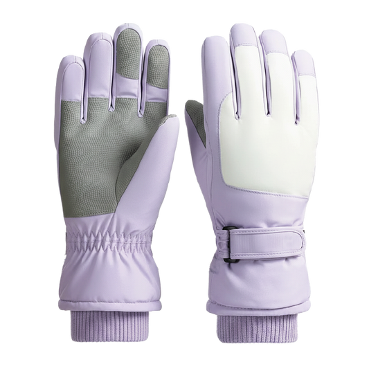 Guantes Térmicos Antiviento Táctiles Mujer Morado y Blanco Talla M