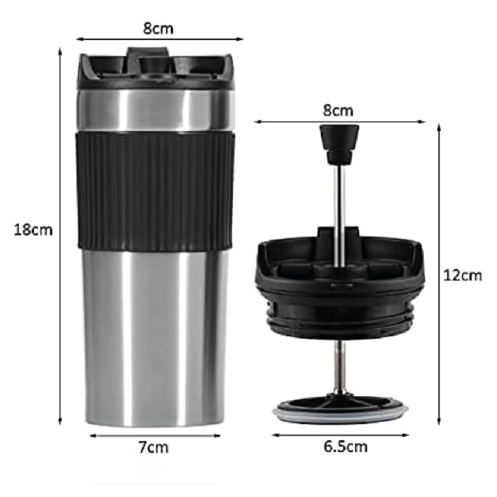 Cafetera Portátil con Prensa Francesa Ideal para Viajes Oficina y Outdoor