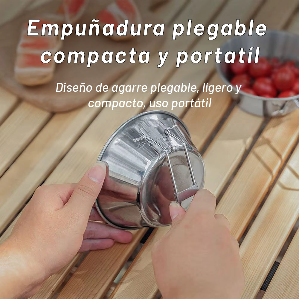 Plato Plegable De Acero Inox. Liviano Camping Montaña Viajes