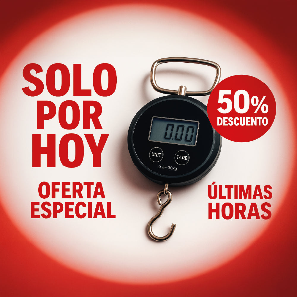 Balanza Digital Portátil Sin Batería - Báscula Colgante Autogenerada 0.2 - 30kg