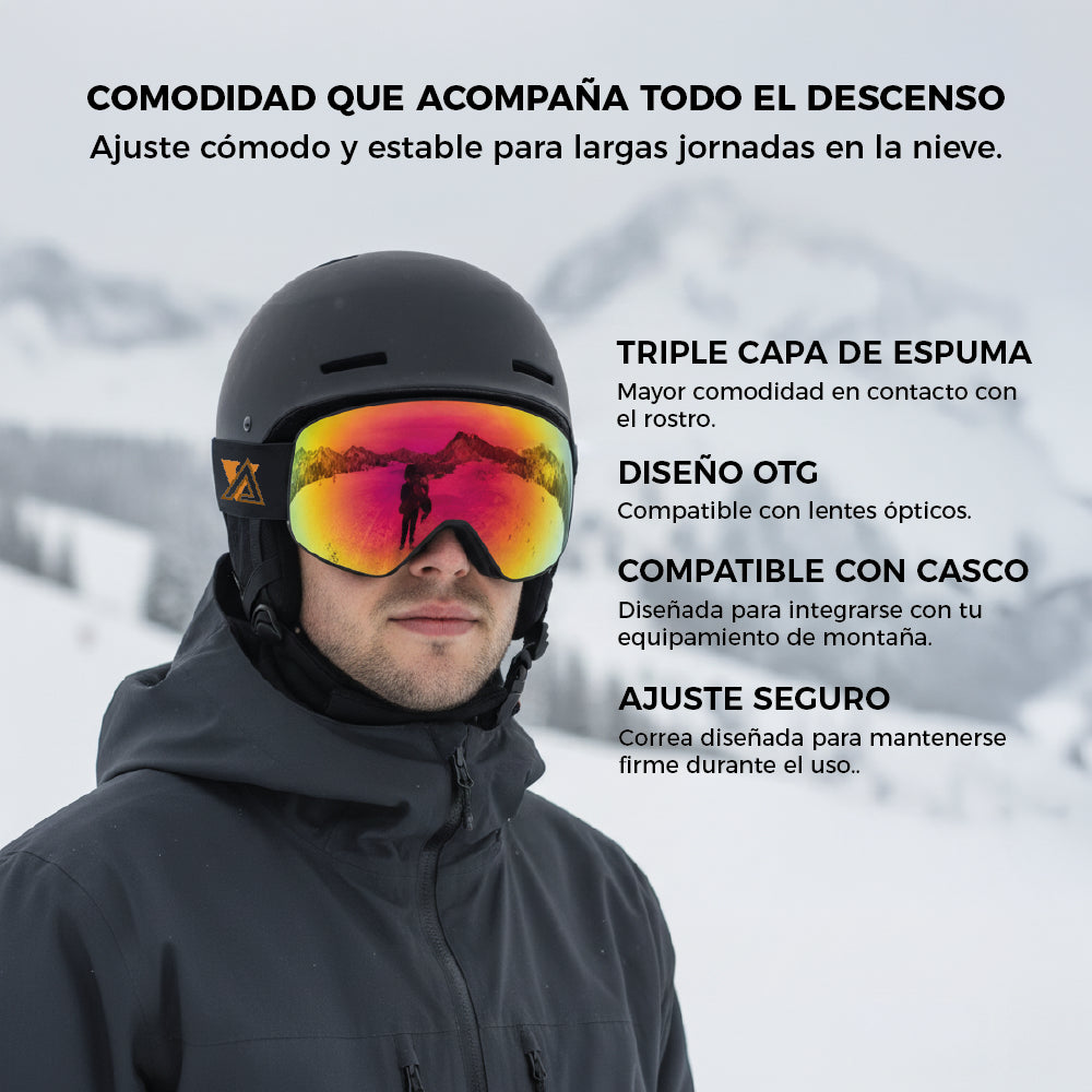 KALLPA — Antiparras Ski Snowboard Magnéticas Doble Lente Full Revo