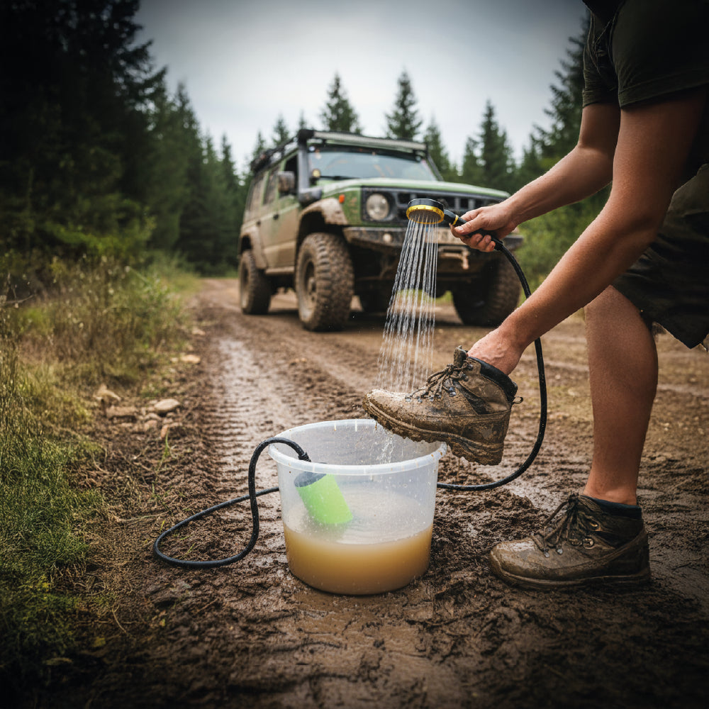 Ducha Portátil Offroad 6000 mAh IPX7 – Potencia y Resistencia Todo Terreno