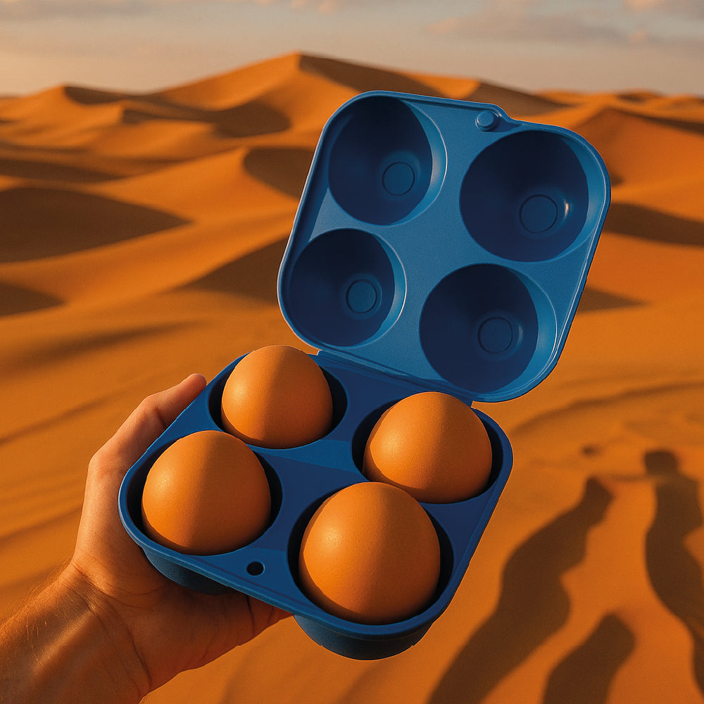Porta Huevos De Viaje Outdoor 4 Espacios Camping montaña picnic Azul