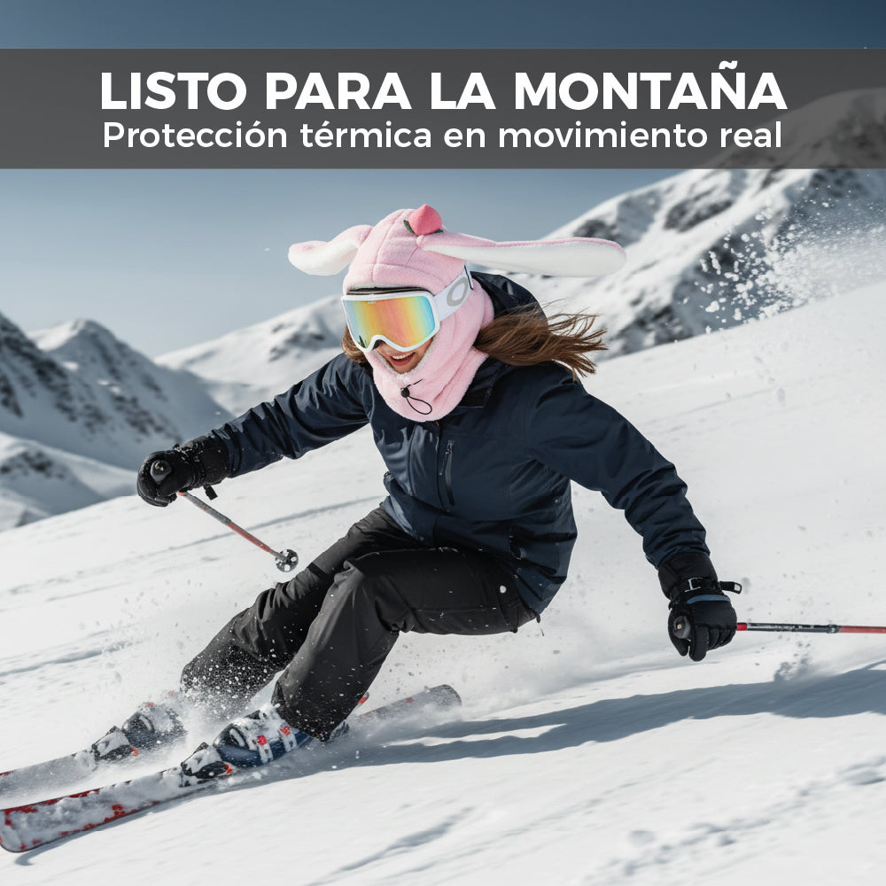 Pasamontañas Conejo Beige Ski Snowboard – Térmico Adulto