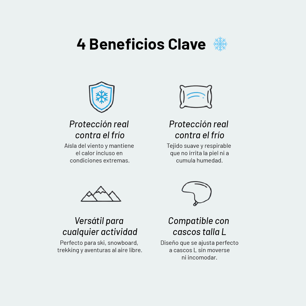 Pasamontañas Conejo  Ski/Snowboard – Térmico, Ajustable, Adulto L