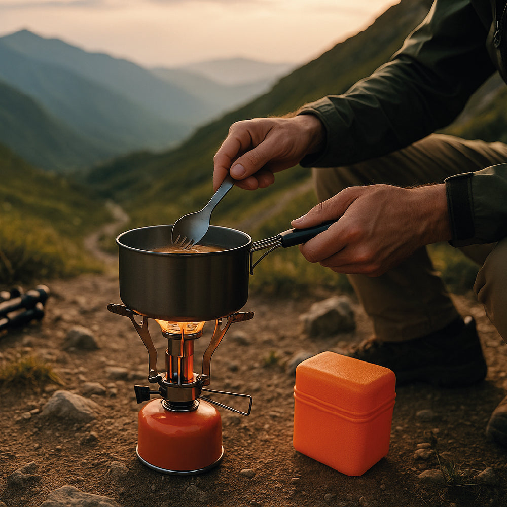 Estufa de Camping Piezoeléctrica 1,89 KW - Enciende Tu Aventura al Instante - 94g