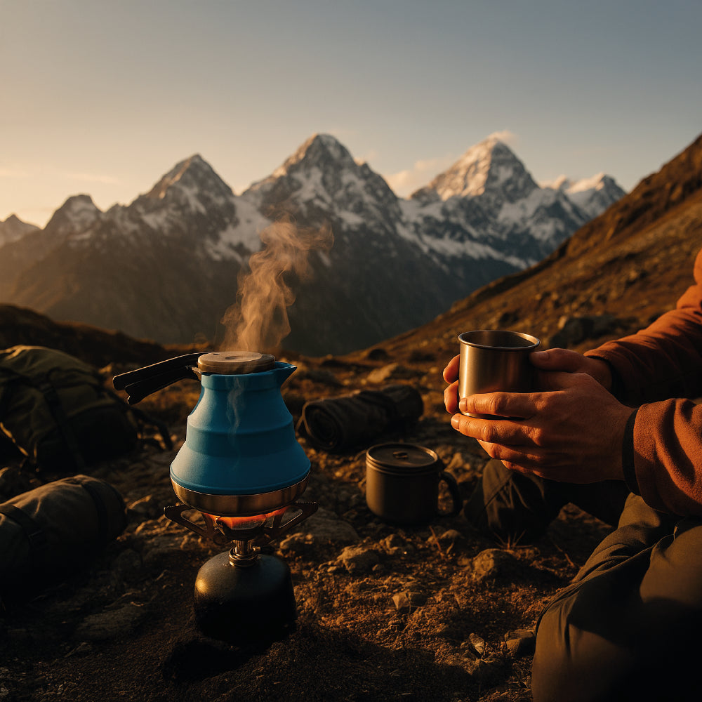 Tetera Plegable de Silicona 1.5L - Portátil para Camping y Viajes