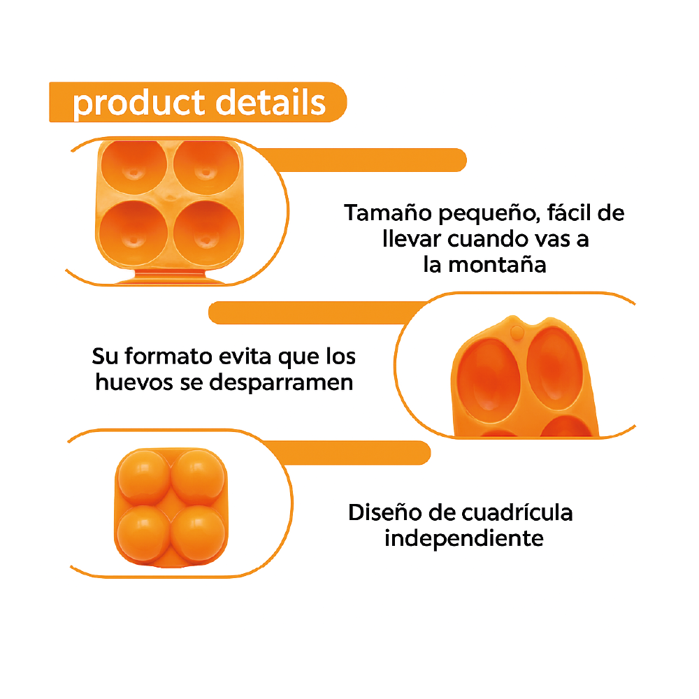 Porta Huevos De Viaje Outdoor 4 Espacios Camping/montaña/picnic