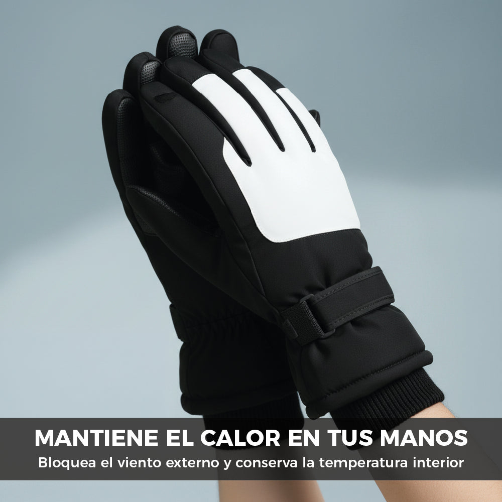 Guantes Térmicos Antiviento Táctiles Hombre  black and white Talla L