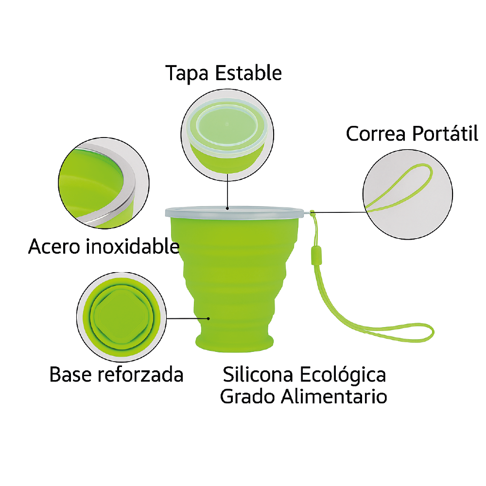 🌟 VASO PLEGABLE REVOLUCIONARIO - ¡Desafía los Límites de tu Aventura! 270 ml