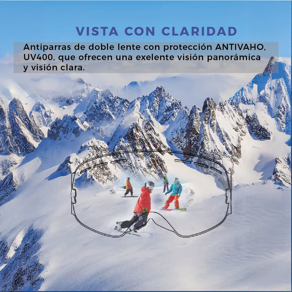Antiparras Snowboard Ski Uv400 | Antifog | Vtl 18,5 % Rojo
