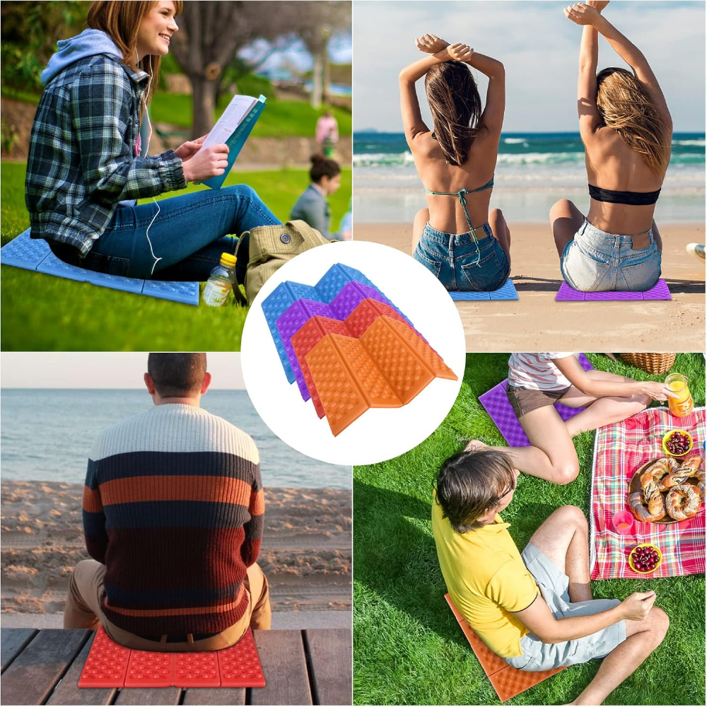 Asiento Plegable Espuma Impermeable Camping Montaña Violeta