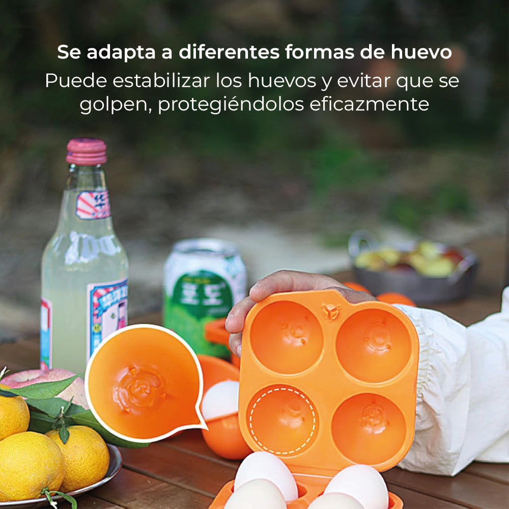 Porta Huevos De Viaje Outdoor 4 Espacios Camping/montaña/picnic