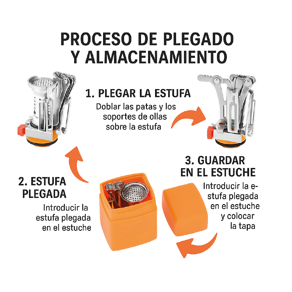 Pack Camping Cocinilla Pro + Soporte + Protector Viento 304g