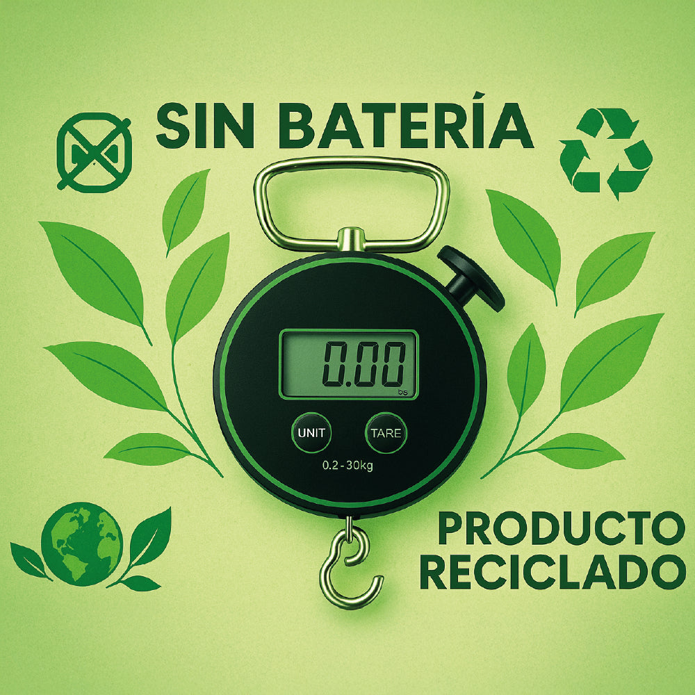 Balanza Digital Portátil Sin Batería - Báscula Colgante Autogenerada 0.2 - 30kg