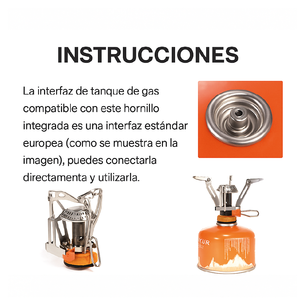 Estufa de Camping Piezoeléctrica 1,89 KW - Enciende Tu Aventura al Instante - 94g